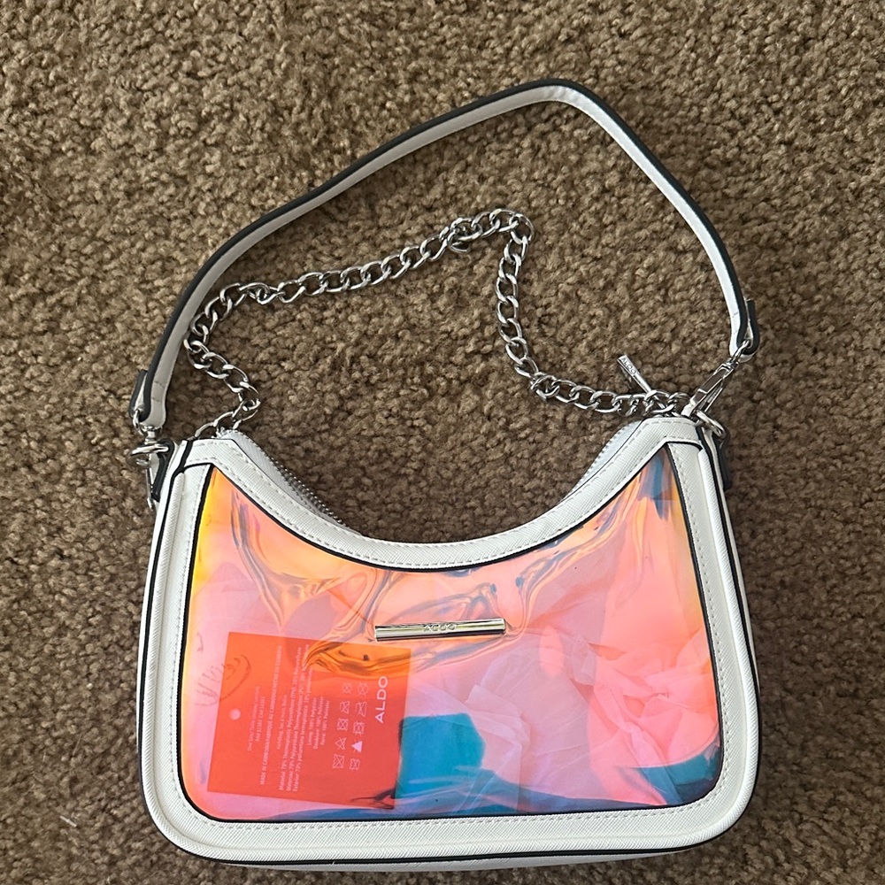 Aldo Iridescent Shoulder Bag with Chain Strap